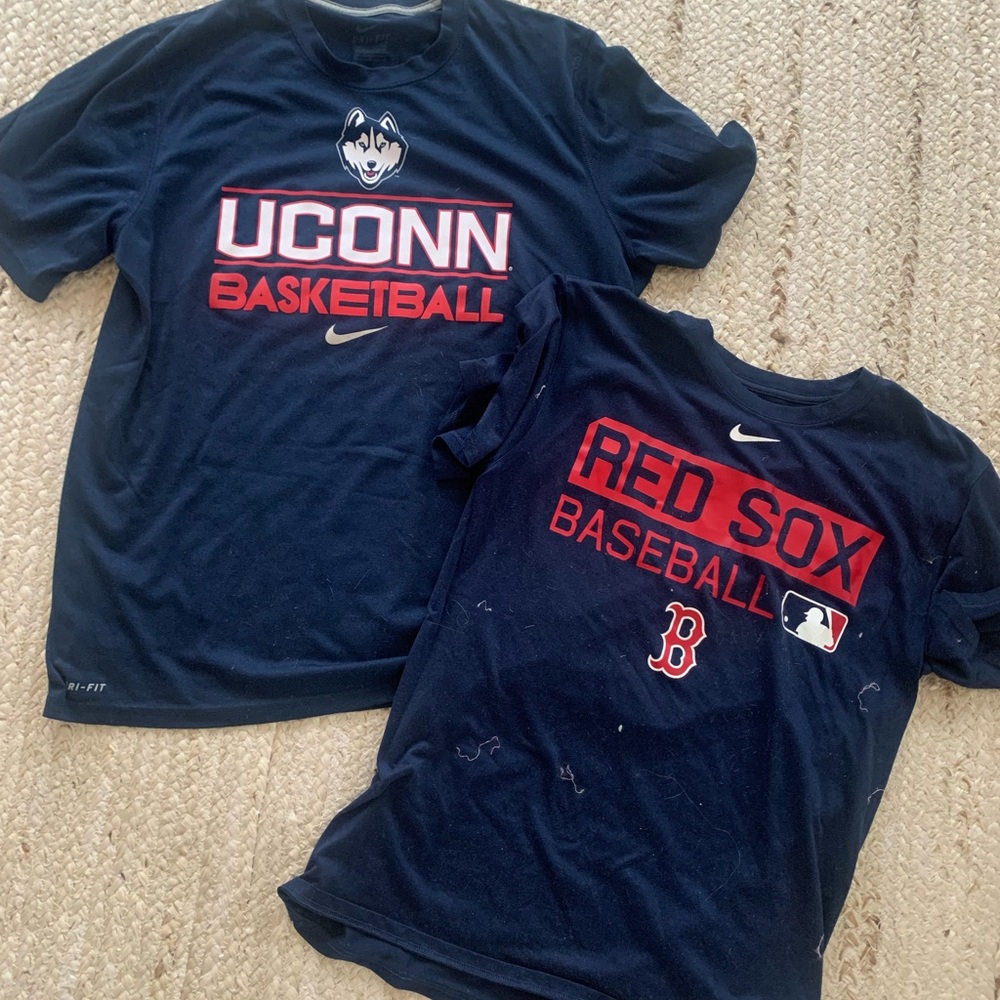 Nike UCONN Basketball DriFit Tee Tshirt L EUC Boston Red Sox T-shirt M